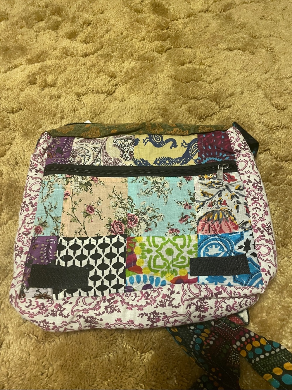Grateful Dead Dancing Bear Patchwork Crossbody Bag Hippie Festival Boho Tote - Picture 10 of 12